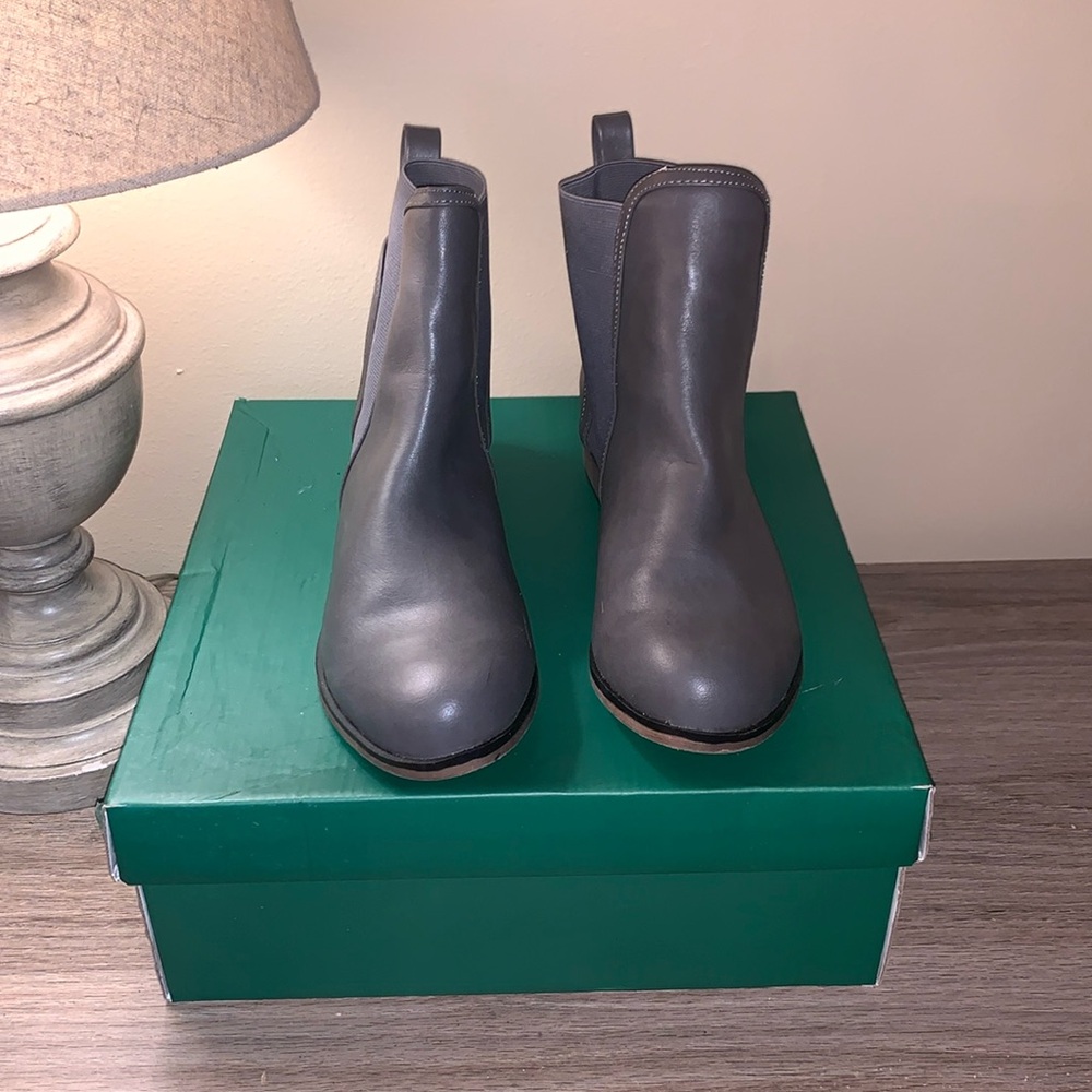 Gray ankle boots